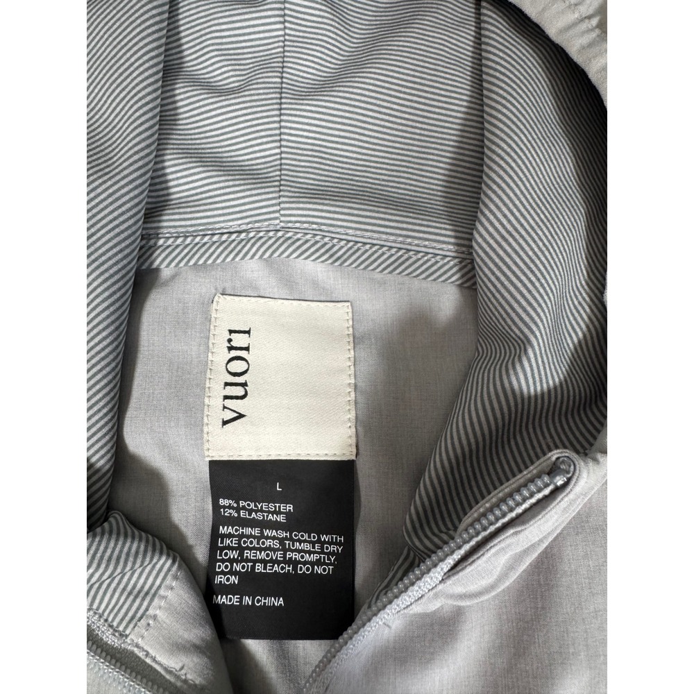 Vuori Men's Lightweight Full Zip Hooded Jacket L Grey Windbreaker - Picture 3 of 4